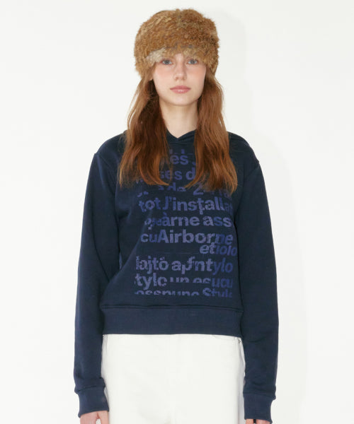 MULTI LETTERING HOODIE - 2 COLORS NAVY
