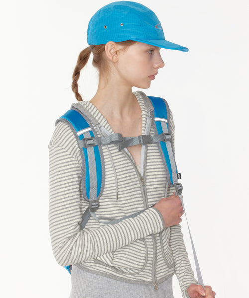 STRING MESH POCKET BACKPACK - 2 COLORS BLUE