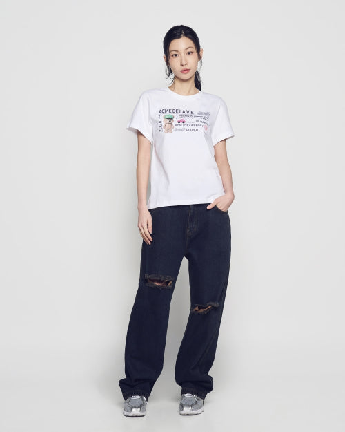 WOMAN TYPING PROFILE SHORT SLEEVE T-SHIRT - 3 COLORS WHITE
