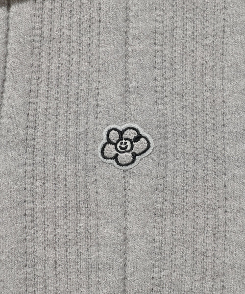 RIBBON COLLAR SHORT SLEEVE KNIT #GISELLE同款! - 2 COLORS LIGHT GREY