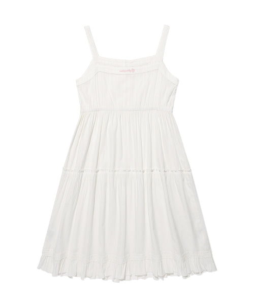 COTTON EYELET BUSTIER DRESS #GISELLE同款! WHITE