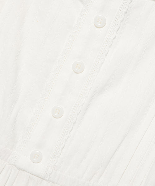 COTTON EYELET BUSTIER DRESS #GISELLE同款! WHITE