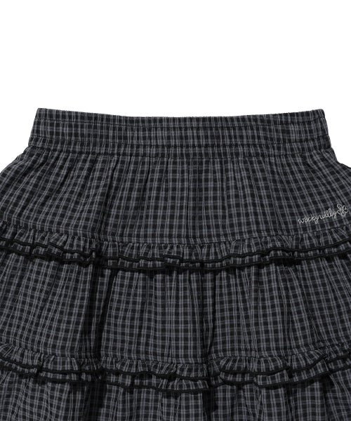 RUFFLE MINI SKIRT #GISELLE同款! - 2 COLORS BLACK