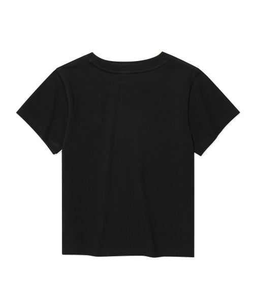 LILY CROP SHORT SLEEVE T-SHIRT #GISELLE同款! - 2 COLORS BLACK