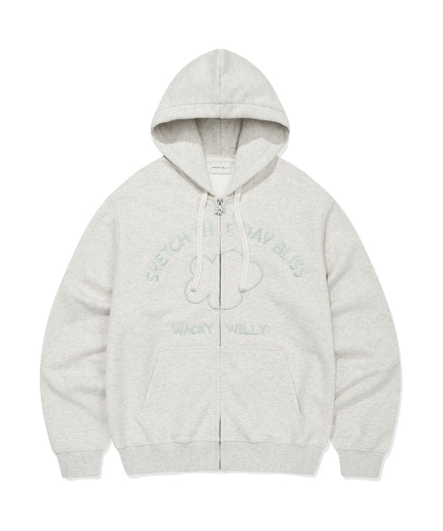 LILY APPLIQUE OVERFIT HOOD ZIP-UP #GISELLE同款! - 2 COLORS OATMEAL