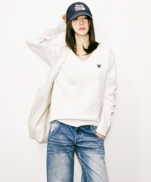 CRYSTAL BUTTERFLY DENIM WIDE PANTS #徐睿知同款! BLUE