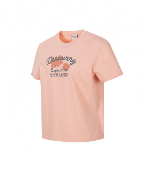 WOMEN FRESHVENT NATURE GRAPHIC TEE #NINGNING同款！ - 3 COLORS PEACH