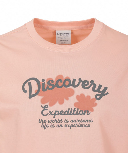 WOMEN FRESHVENT NATURE GRAPHIC TEE #NINGNING同款！ - 3 COLORS PEACH