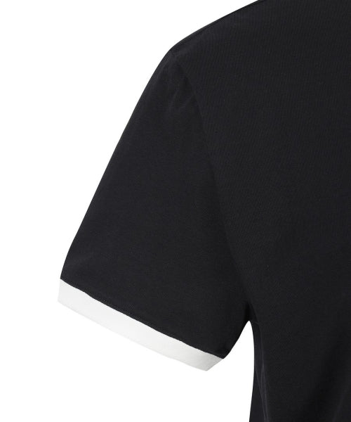 WOMEN FRESHVENT LETTERING SEMI CROP RINGER TEE #NINGNING同款！ - 4 COLORS BLACK