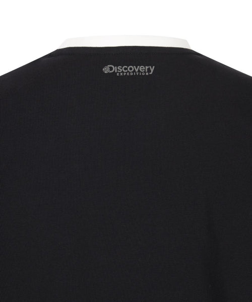 WOMEN FRESHVENT LETTERING SEMI CROP RINGER TEE #NINGNING同款！ - 4 COLORS BLACK
