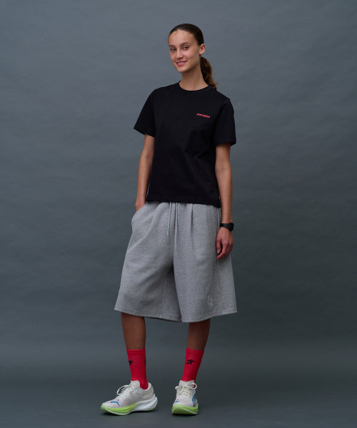 WAFFLE SWEAT TRAINING BERMUDA PANTS - 3 COLORS MELANGE GREY