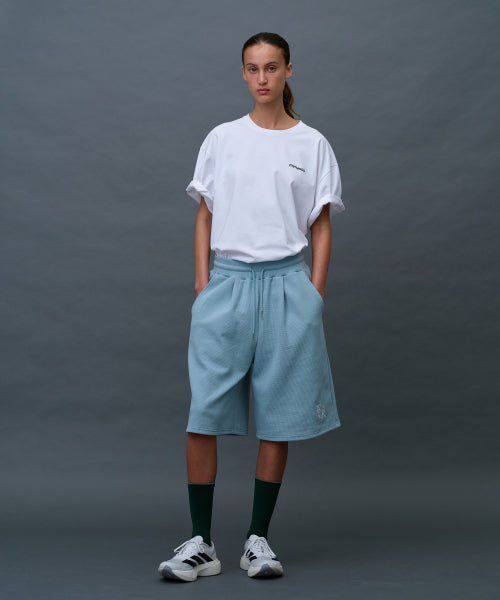 WAFFLE SWEAT TRAINING BERMUDA PANTS - 3 COLORS MELANGE GREY