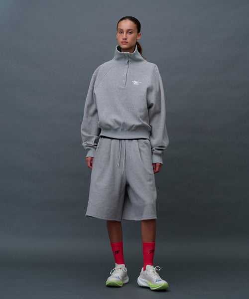 WAFFLE SWEAT TRAINING BERMUDA PANTS - 3 COLORS MELANGE GREY