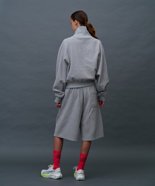 WAFFLE SWEAT TRAINING BERMUDA PANTS - 3 COLORS MELANGE GREY