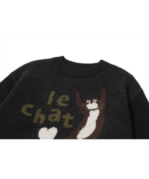 LE CHAT PULLOVER KNIT - 2 COLORS BLACK