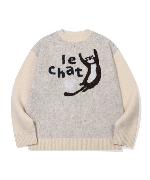 LE CHAT PULLOVER KNIT - 2 COLORS CREAM