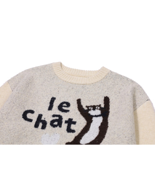 LE CHAT PULLOVER KNIT - 2 COLORS CREAM