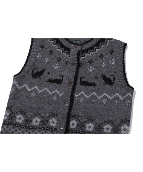 CAT KNIT - 2 COLORS CHARCOAL
