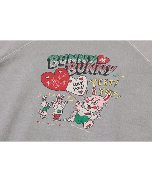 BUNNY BUNNY RAGLAN PIGMENT SWEATSHIRT GHOST GREY