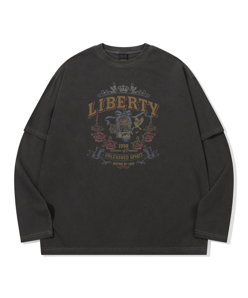 TEE LAYERED PIGMENT LONG SLEEVE - 2 COLORS BLACK