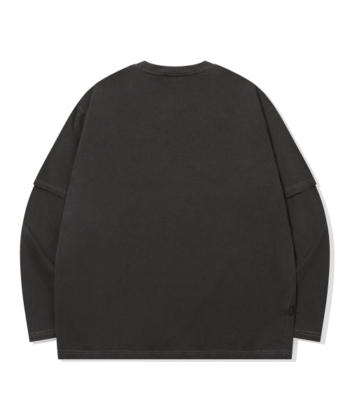TEE LAYERED PIGMENT LONG SLEEVE - 2 COLORS BLACK