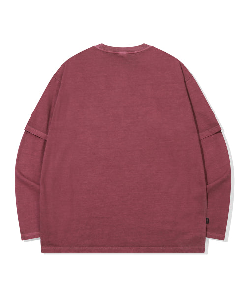 TEE LAYERED PIGMENT LONG SLEEVE - 2 COLORS PINK