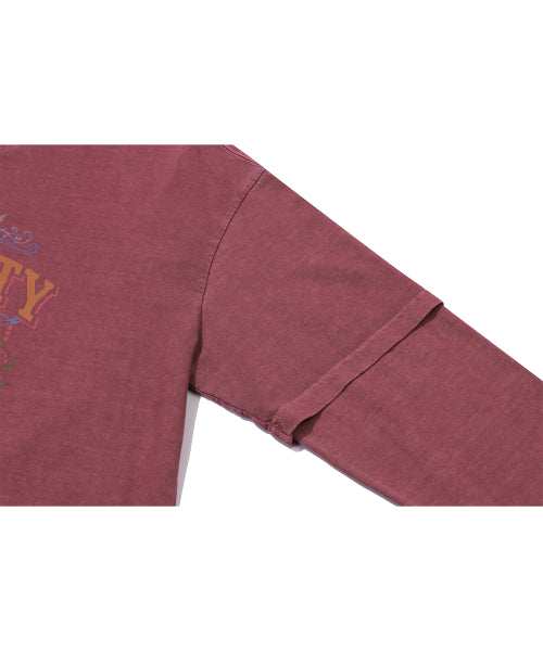 TEE LAYERED PIGMENT LONG SLEEVE - 2 COLORS PINK