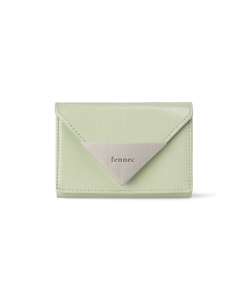 CRINKLE TRIANGLE TRIPLE WALLET PISTACHIO AS SHOWN