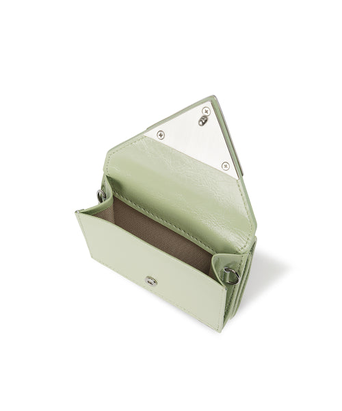 CRINKLE TRIANGLE TRIPLE WALLET PISTACHIO AS SHOWN