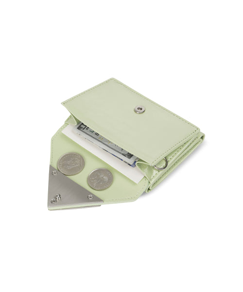 CRINKLE TRIANGLE TRIPLE WALLET PISTACHIO AS SHOWN