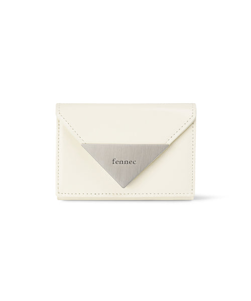 CRINKLE TRIANGLE TRIPLE WALLET VANILLA AS SHOWN