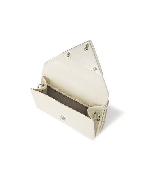 CRINKLE TRIANGLE TRIPLE WALLET VANILLA AS SHOWN