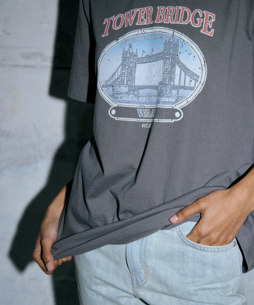 WT-56 BRIDGE GRAPHIC TEE - 2 COLORS CHARCOAL