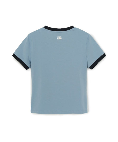 BASIC SMALL LOGO RINGER T-SHIRT LA #KARINA同款! - 4 COLORS SKY BLUE