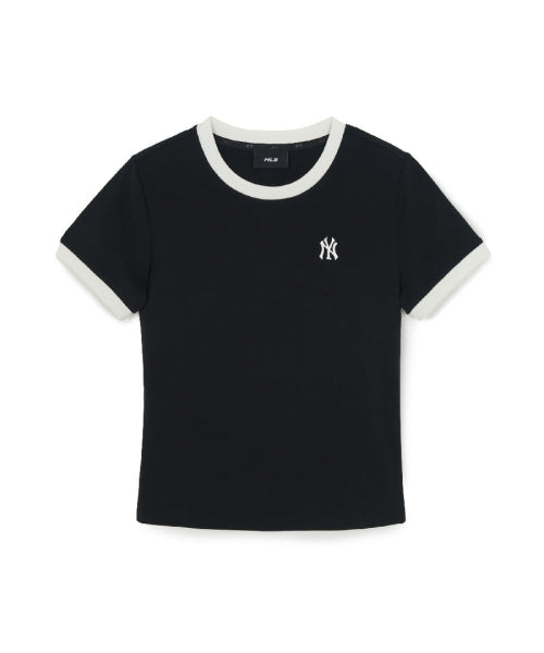 BASIC SMALL LOGO RINGER T-SHIRT PHI #KARINA同款! - 4 COLORS BLACK