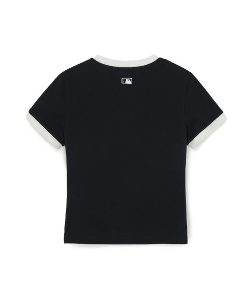 BASIC SMALL LOGO RINGER T-SHIRT PHI #KARINA同款! - 4 COLORS BLACK