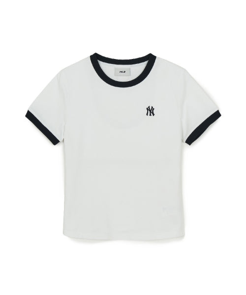 BASIC SMALL LOGO RINGER T-SHIRT NY #KARINA同款! - 4 COLORS WHITE