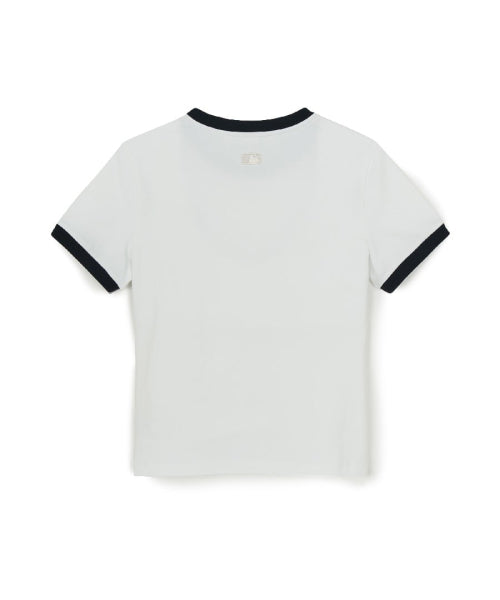 BASIC SMALL LOGO RINGER T-SHIRT NY #KARINA同款! - 4 COLORS WHITE