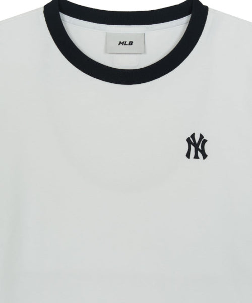 BASIC SMALL LOGO RINGER T-SHIRT NY #KARINA同款! - 4 COLORS WHITE
