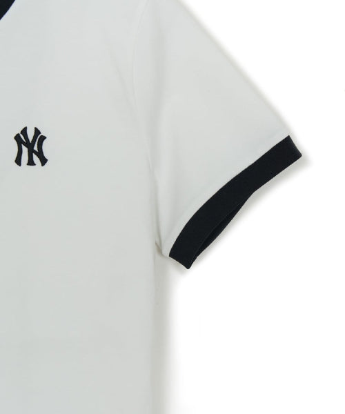 BASIC SMALL LOGO RINGER T-SHIRT NY #KARINA同款! - 4 COLORS WHITE