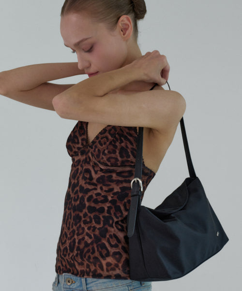 EVELYN SHOULDER BAG - 4 COLORS NYLON BLACK