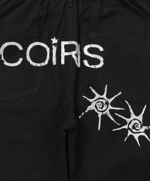 BACK TEE LOGO PARACHUTE PANTS UNISEX - 2 COLORS BLACK
