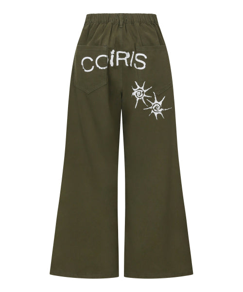 BACK TEE LOGO PARACHUTE PANTS UNISEX - 2 COLORS BLACK