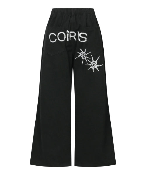 BACK TEE LOGO PARACHUTE PANTS UNISEX - 2 COLORS BLACK