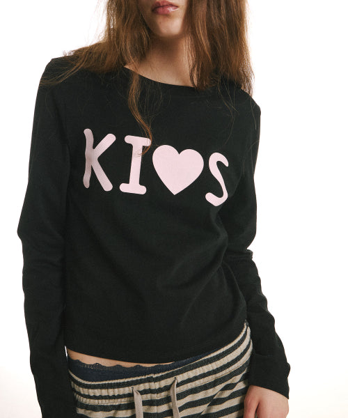 KISS LOGO LONG SLEEVE T-SHIRT - 2 COLORS BLACK