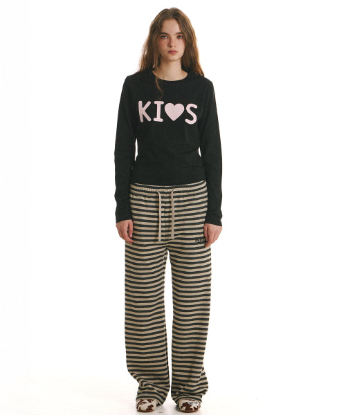KISS LOGO LONG SLEEVE T-SHIRT - 2 COLORS BLACK