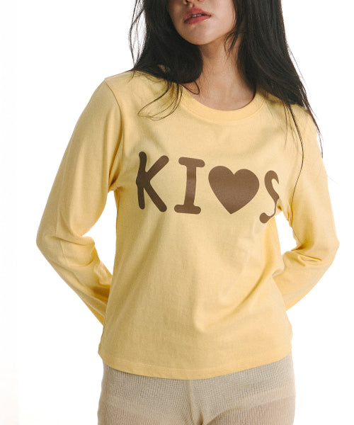 KISS LOGO LONG SLEEVE T-SHIRT - 2 COLORS YELLOW