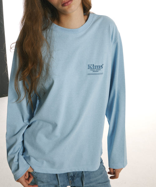 MINI BAM LINE LOGO LONG SLEEVE T-SHIRT - 3 COLORS BLUE