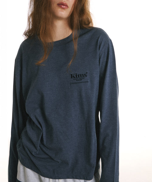 MINI BAM LINE LOGO LONG SLEEVE T-SHIRT - 3 COLORS NAVY