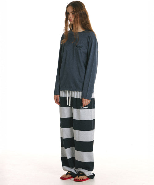 MINI BAM LINE LOGO LONG SLEEVE T-SHIRT - 3 COLORS NAVY